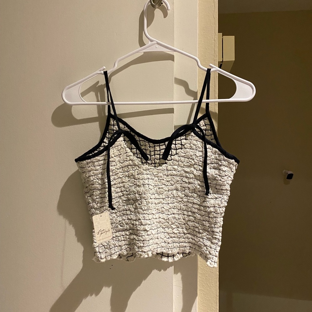 NWT free people Black and White Women's crop Top with adjustable straps